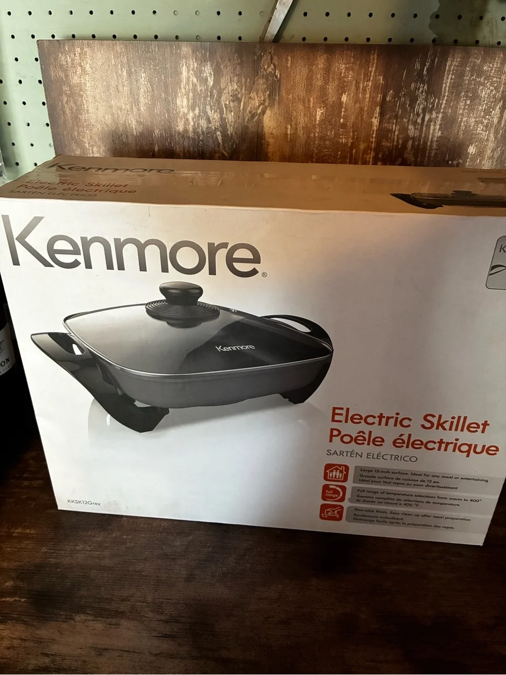 Kenmore Black Electric Skillet with Glass Lid